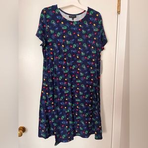NWT blue Christmas lights/snowflake pattern dress
